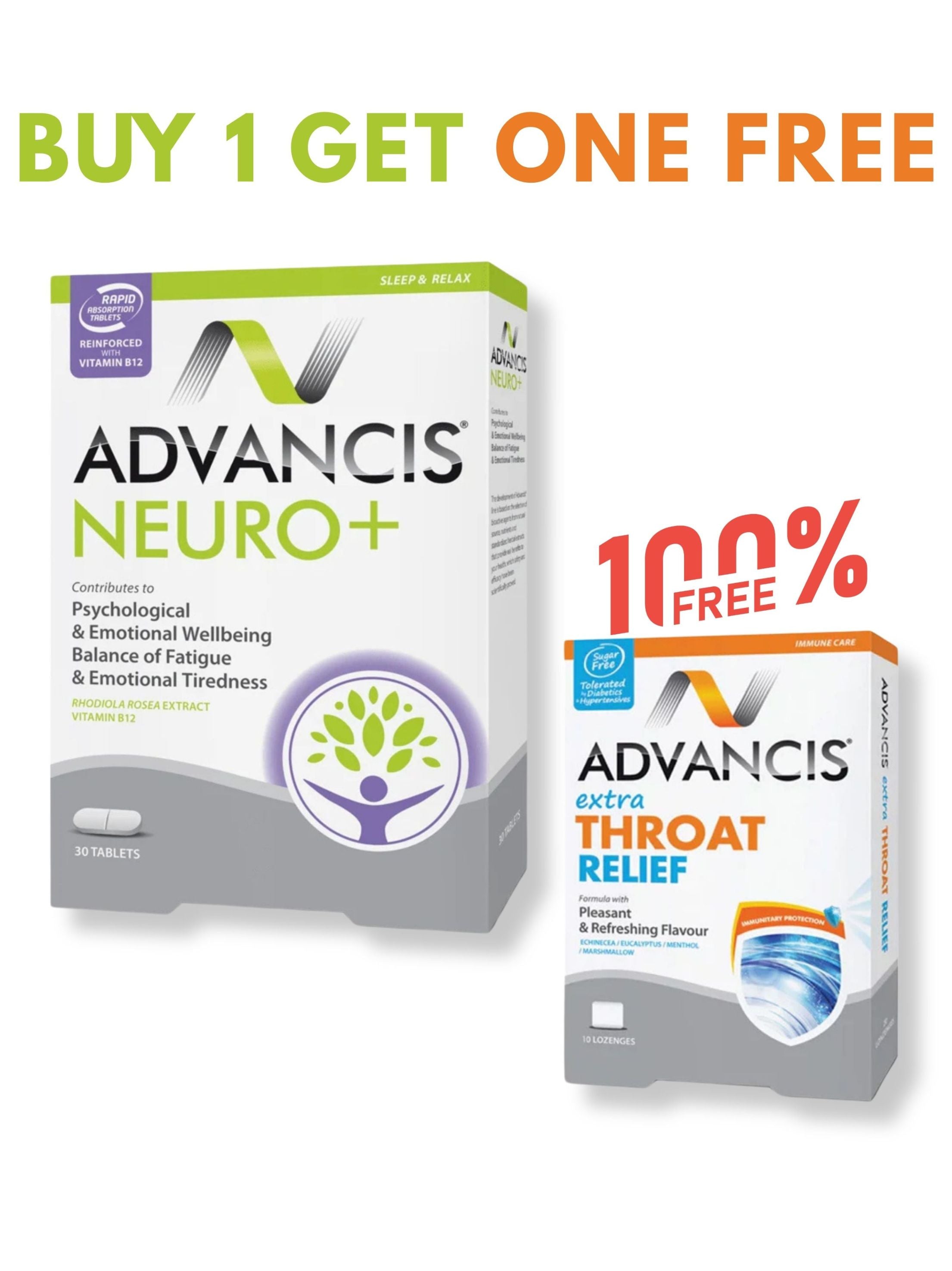 Advancis Neuro+ + FREE Extra Throat Relief