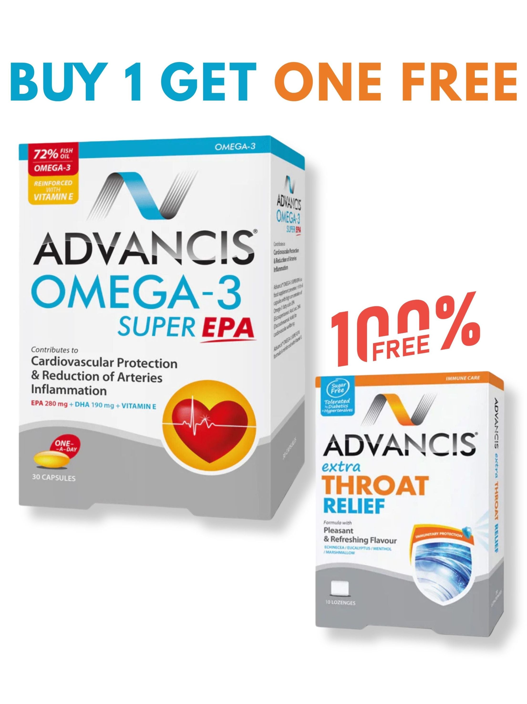 Advancis Omega-3 Super EPA + FREE Extra Throat Relief