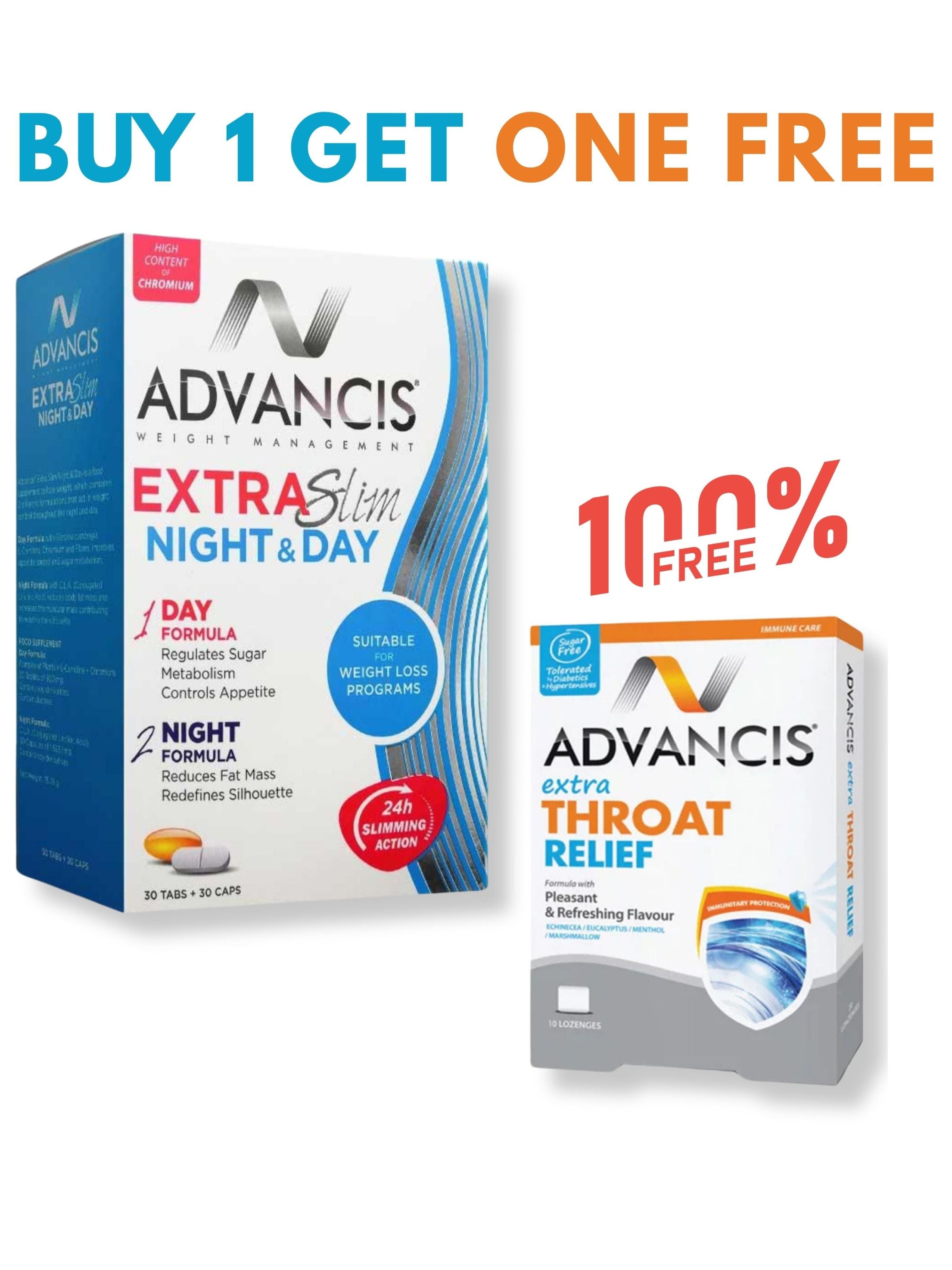 Advancis Extra Slim Night and Day + FREE Extra Throat Relief