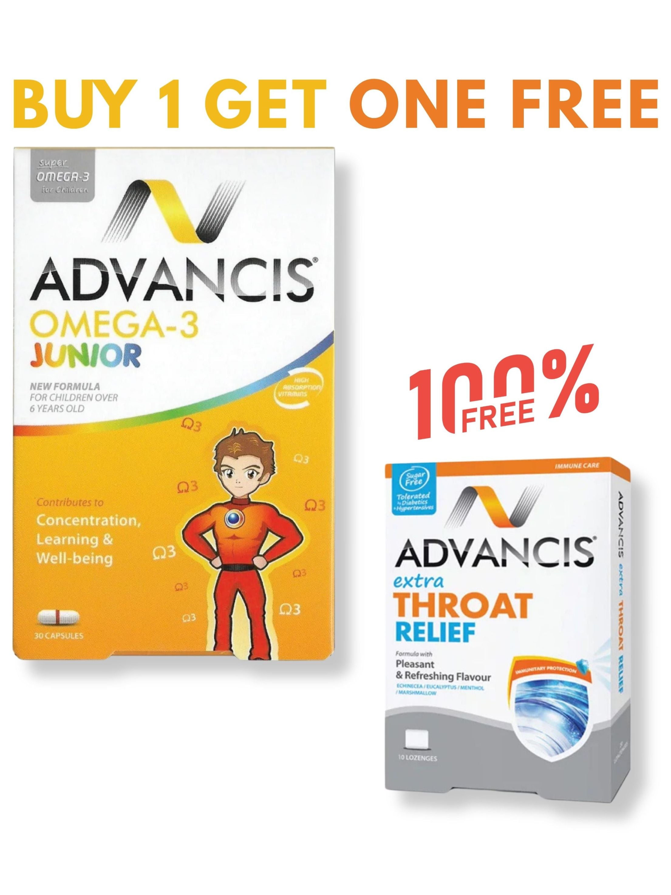 Advancis Omega-3 Juinor + FREE Extra Throat Relief