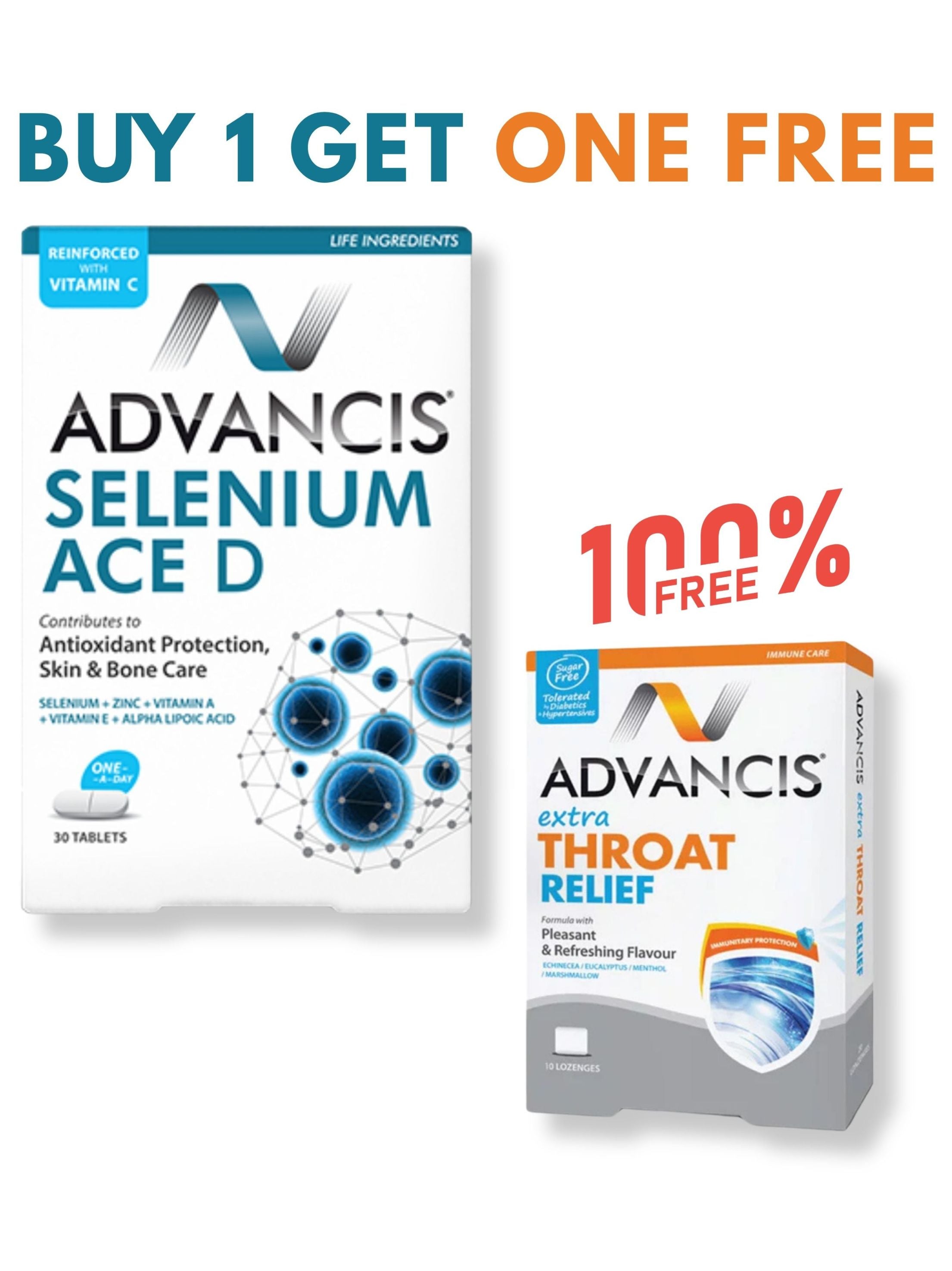 Advancis Selenium ACE D + FREE Extra Throat Relief