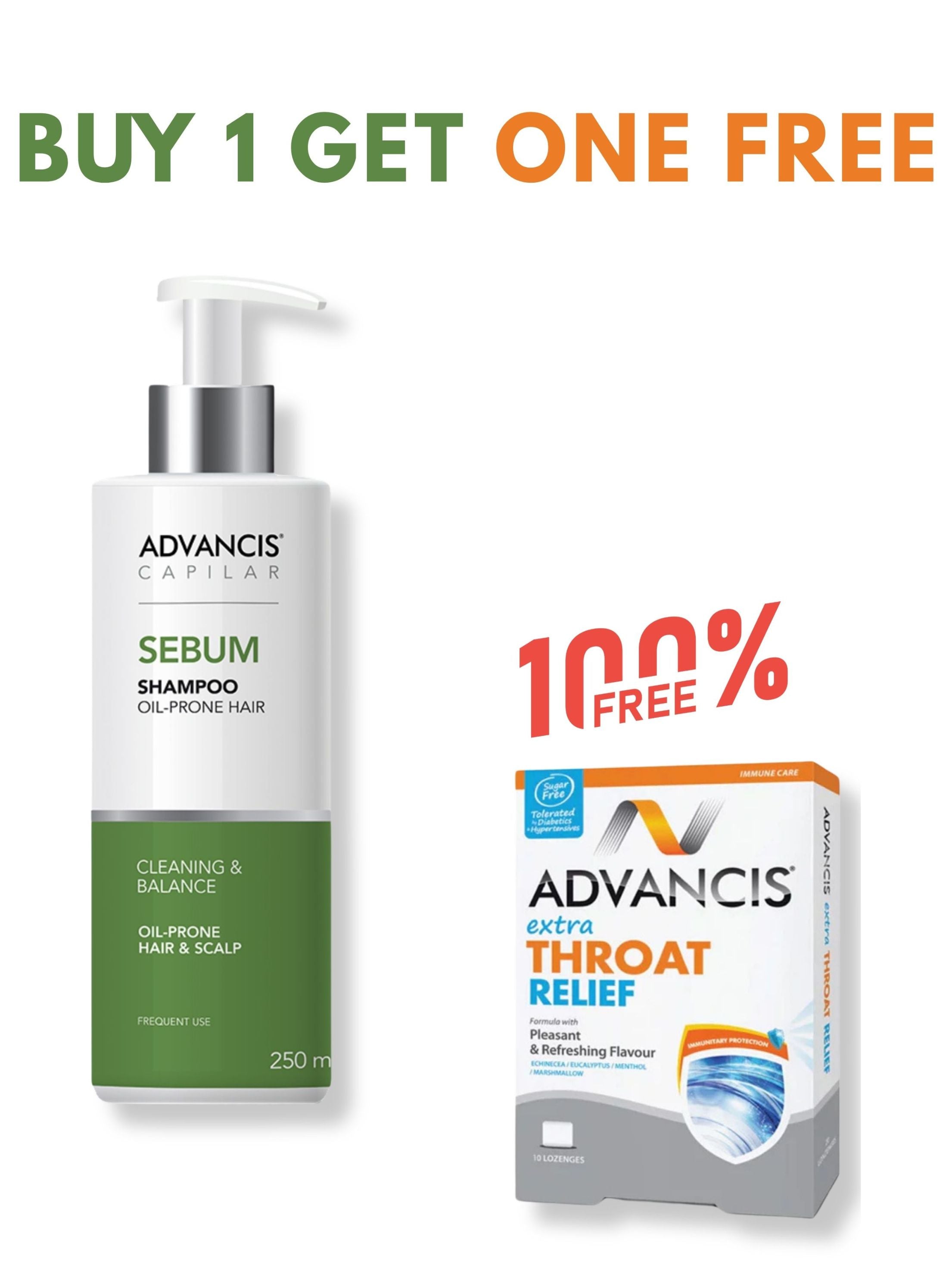 Advancis Capilar Sebum + FREE Extra Throat Relief