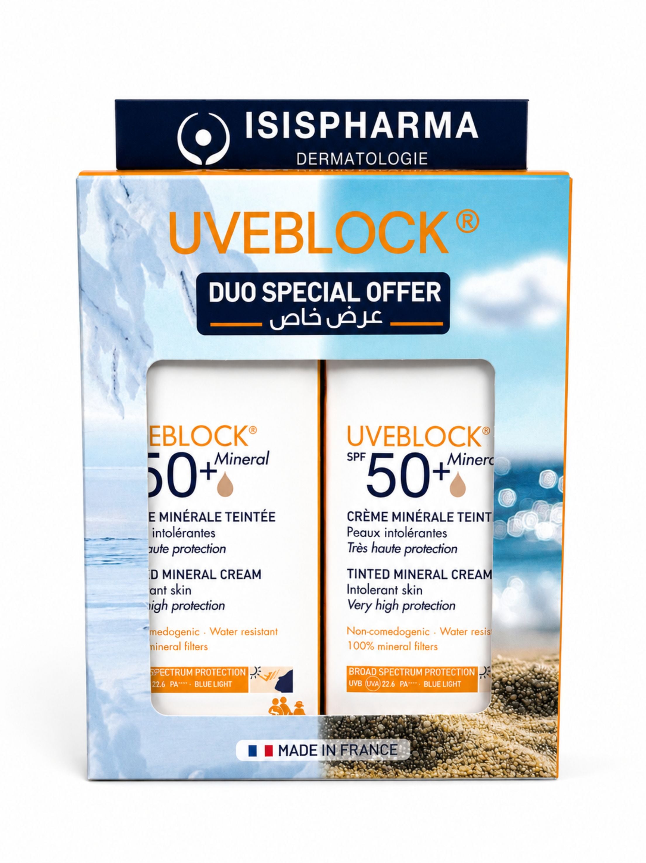 Uveblock tinted mineral cream spf50+ duo