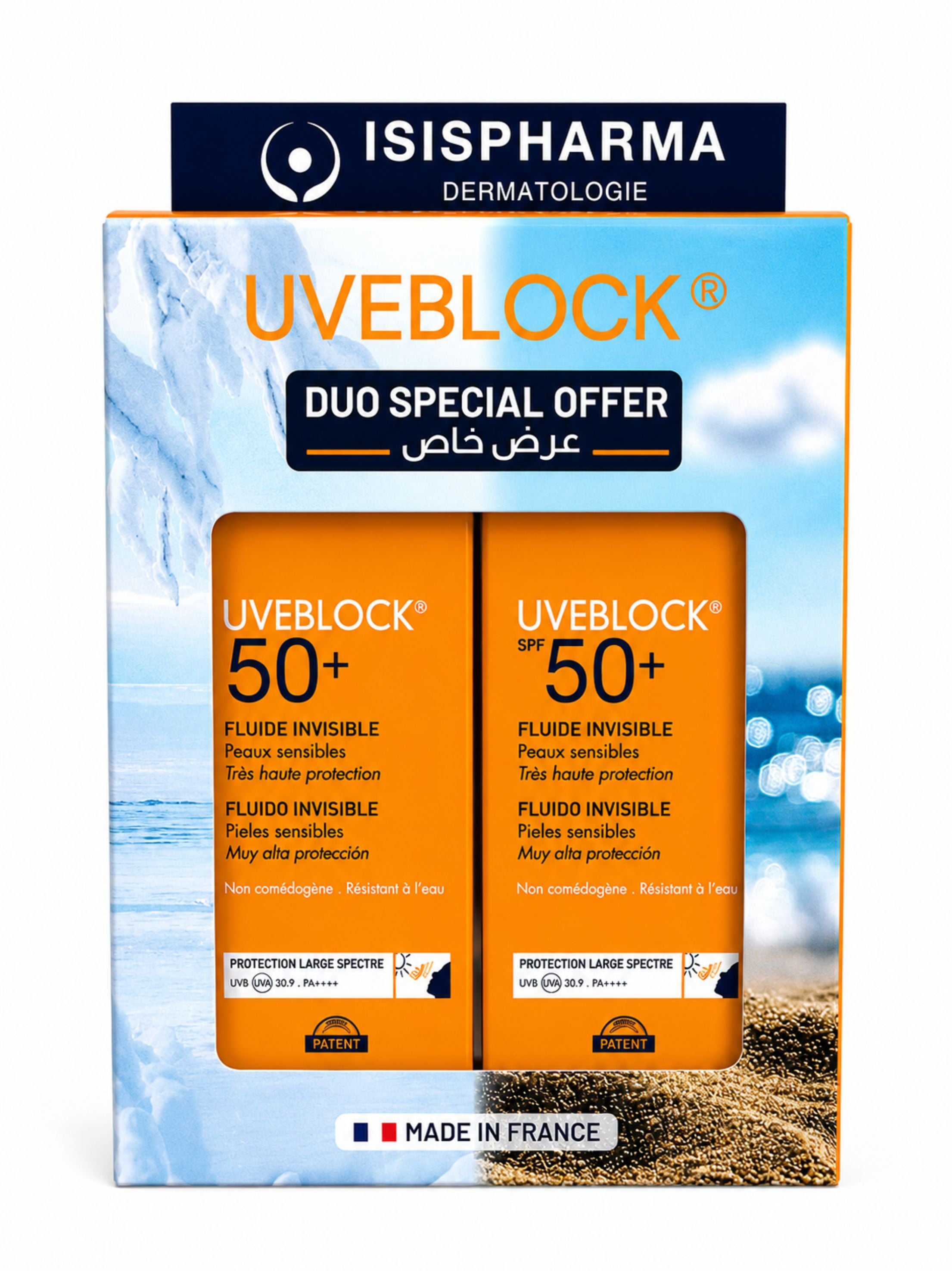 Uveblock invisible fluid spf50+ duo