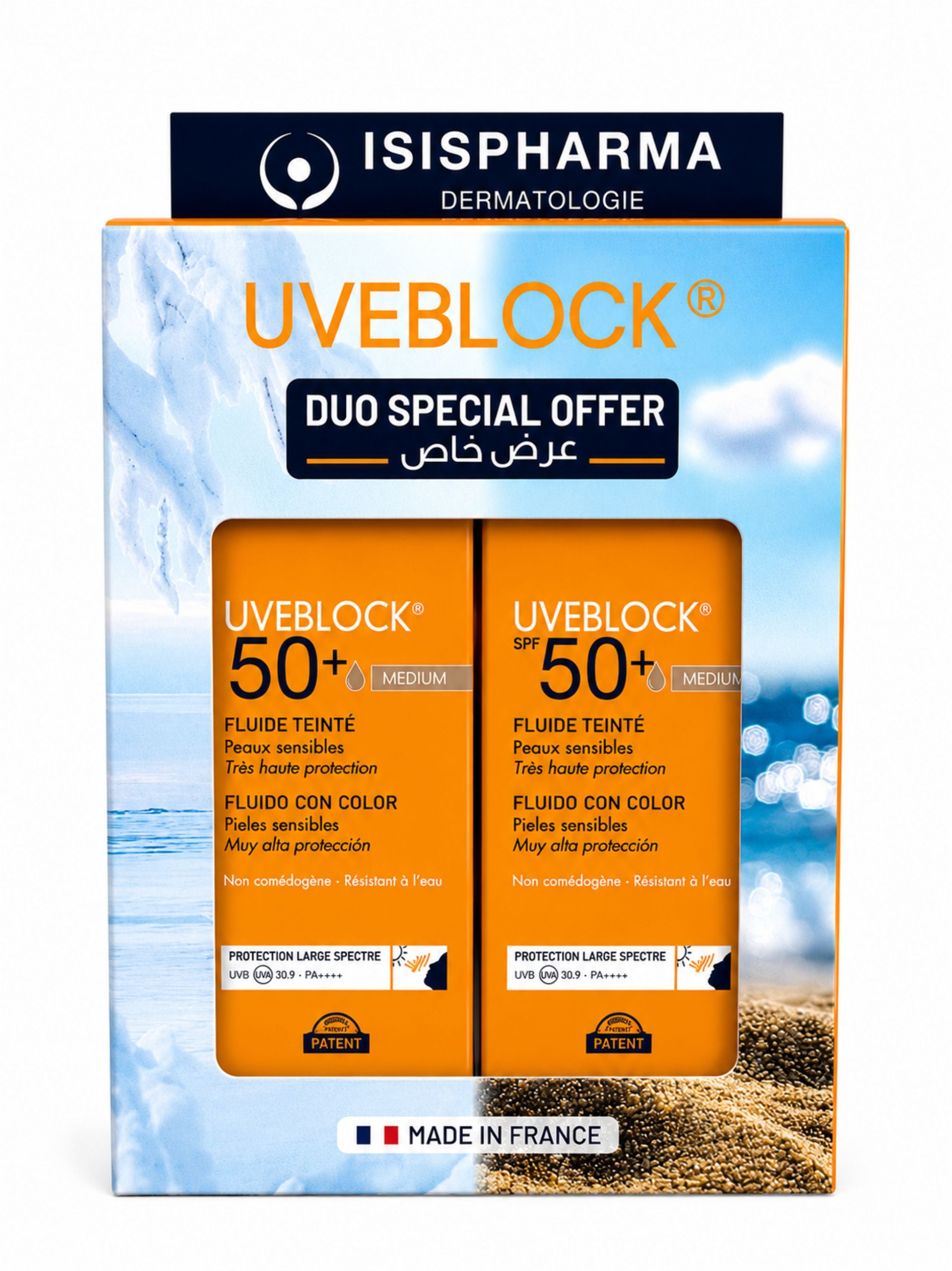 Isispharma UVEBlock Fluid Tinted Dual Pack